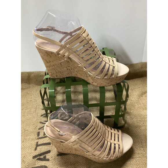 Franco Sarto Sombre Strappy Wedge Sandals Cork High Heels Women’s Size 9.5 - Picture 3 of 11